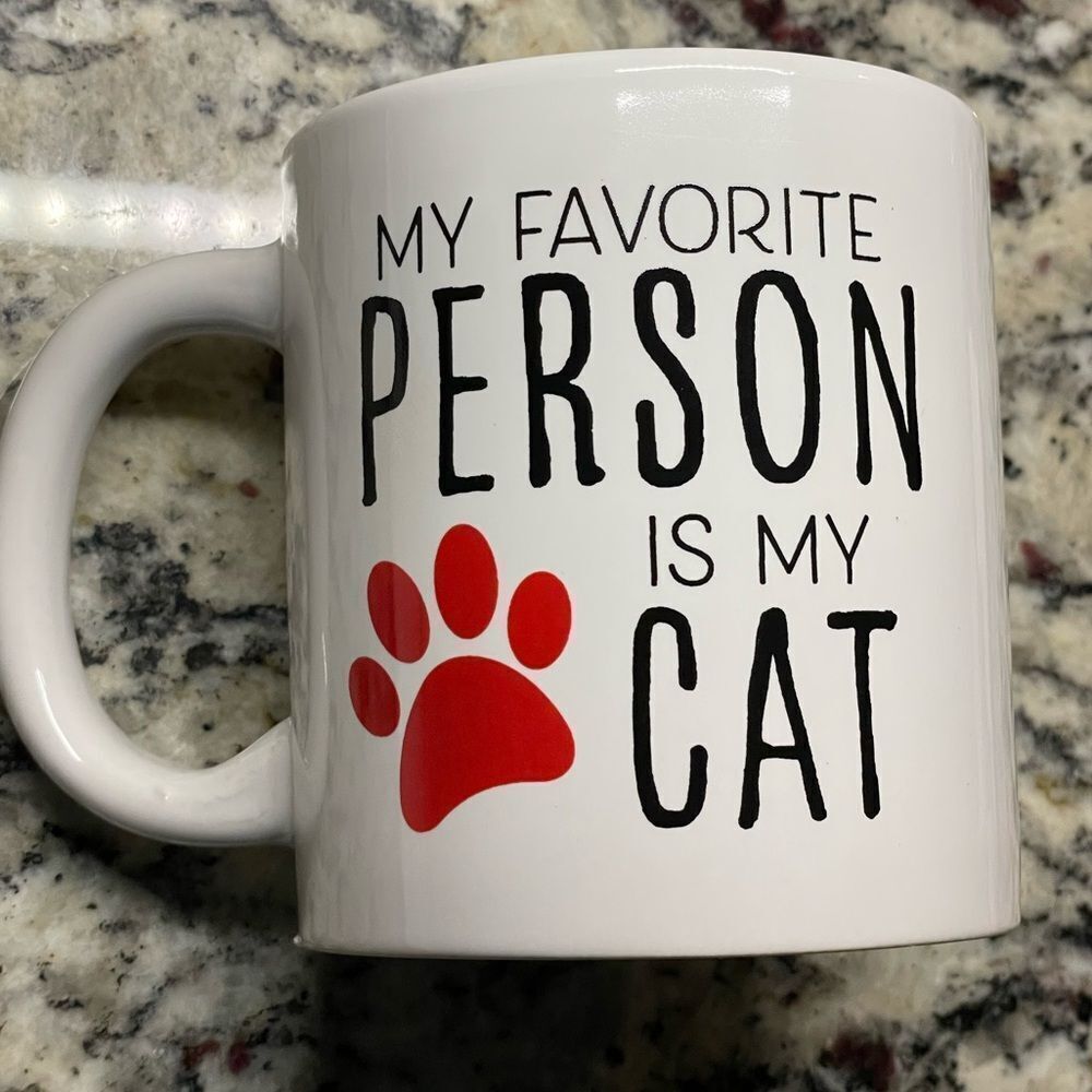 Royal Norfolk White Cat Lover's “My Favorite Person is my Cat” Coffee Mug - Picture 9 of 10